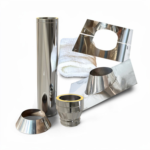 Kit pasatechos premium inox con placa aluminio para cubierta inclinada Ø 175 mm