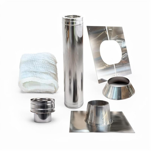 Kit pasatechos marca propia inox con placa de aluminio para cubierta plana Ø 150 mm