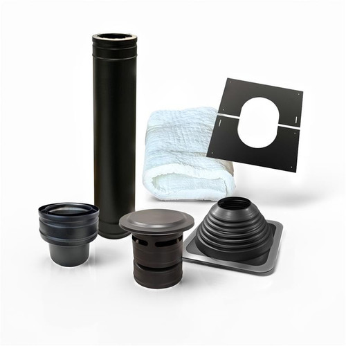 Kit pasatechos marca propia negro con placa EPDM Ø 150 mm