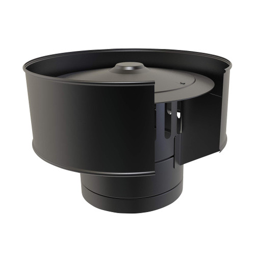Sombrerete con envolvente exterior cerrada Ø 175/225 mm doble pared aislado negro mate