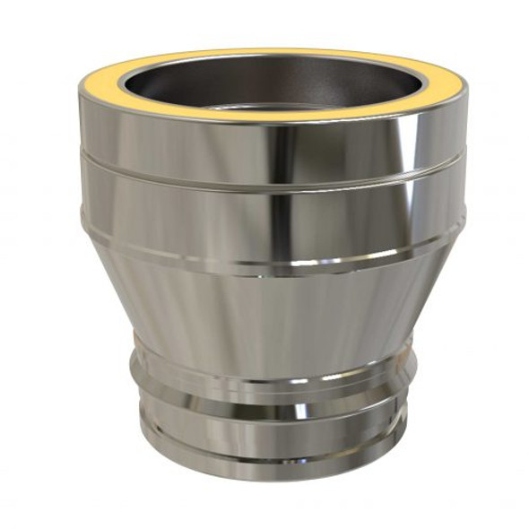 Pieza de conexión EW a DW de 125 mm de diámetro con aislamiento de doble pared