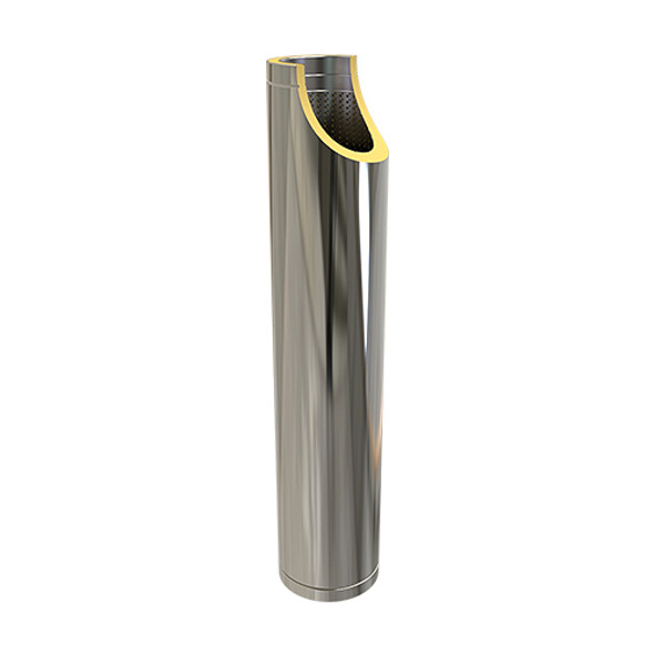 Tubo 100 cm con silenciador diámetro 250 mm aislado de doble pared