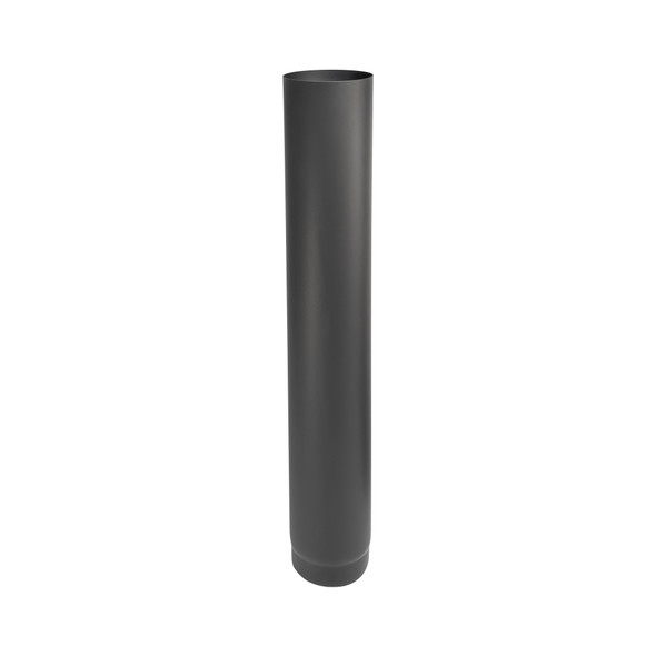 Tubo 100 cm macho-hembra diámetro 180 mm acero pared gruesa negro