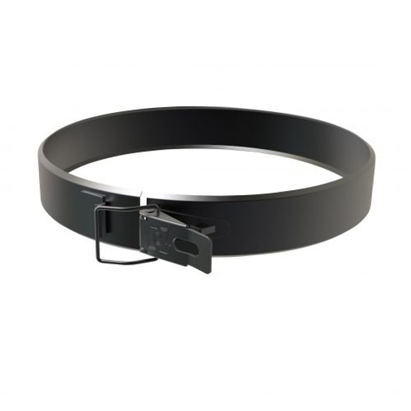 Banda de sujeción de 80 mm de diámetro con aislamiento de doble pared RAL9004 para PS 130 mm y DP 80 mm