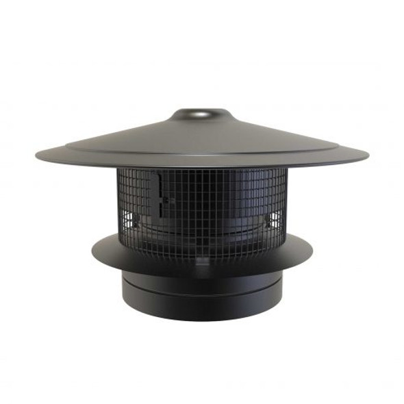 Campana con parachispas diámetro 150 mm con aislamiento de doble pared RAL9004