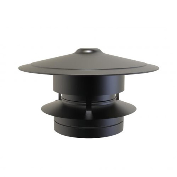 Capota anticaída viento diámetro 150 mm con aislamiento de doble pared RAL9004