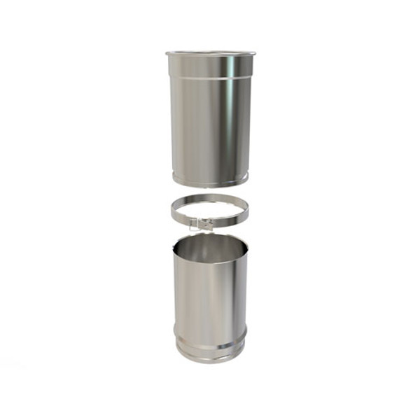 Telescopio longitud 25-45 cm diámetro 100 mm Pared simple acero inoxidable
