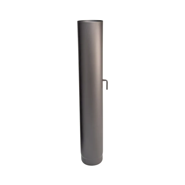 Tubo con válvula de 100 cm de diámetro 130 mm gris acero de pared gruesa