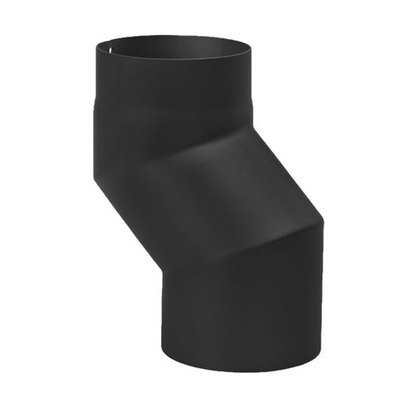 Codo en S 12 cm diámetro 130 mm acero de paredes gruesas negro