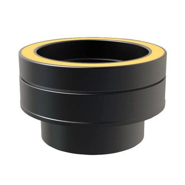Adaptador plano hembra simple - doble pared Ø 100mm negro mate