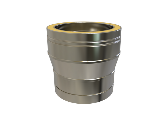 Reducción de doble pared 80 mm a doble pared 100 mm