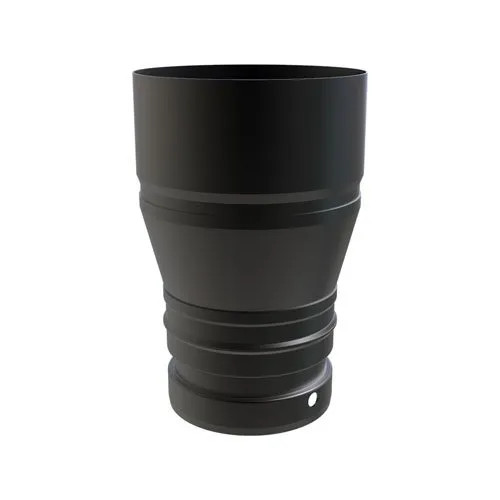 Reducción esmaltada negro mate de Ø 80 mm macho a Ø 100 mm hembra