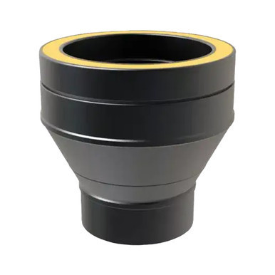 Adaptador inferior de Ø 80 mm pared simple a Ø 100/150 mm pared doble negro mate