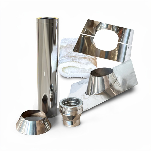 Kit pasatechos premium inox con placa aluminio para cubierta inclinada Ø 150 mm