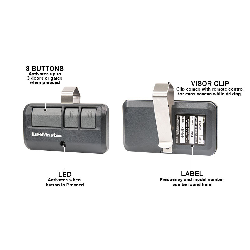 LiftMaster 893MAX 3-Button Garage Door Remote Transmitter