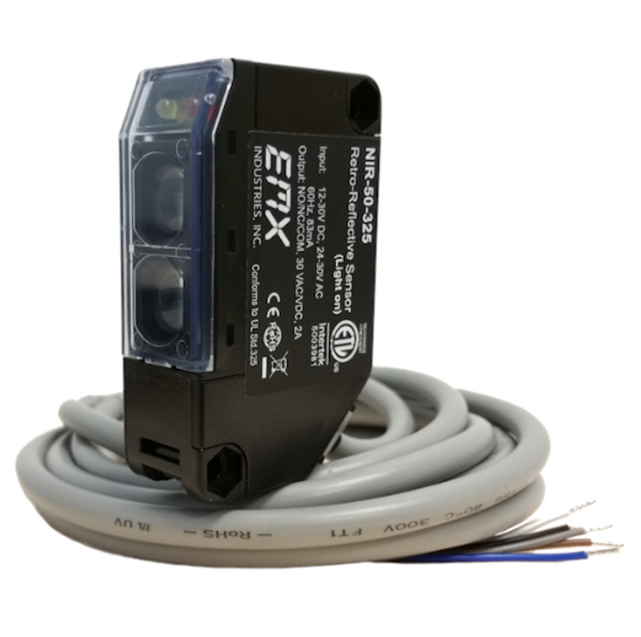 EMX NIR-50-325 Retro-Reflective Photoeye with Mounting Brackets