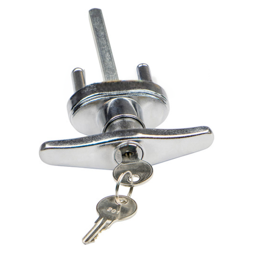 Garage Door Lock Keyed T-Handle 1-3/16" Post