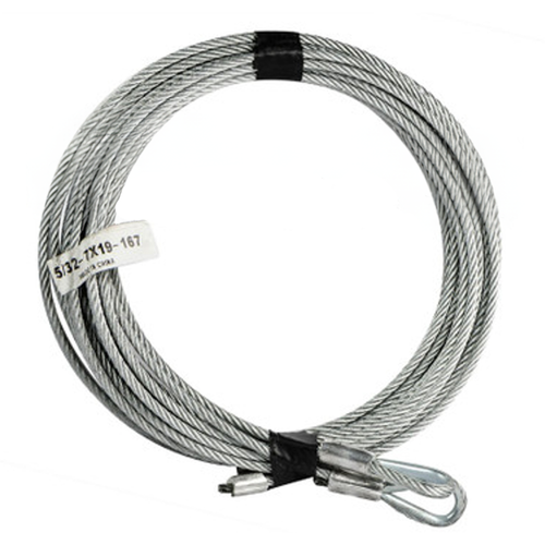 Cable Assembly, Torsion, 5/32" 7 X 19, 167", 1 Pair, with Metal Teardrop