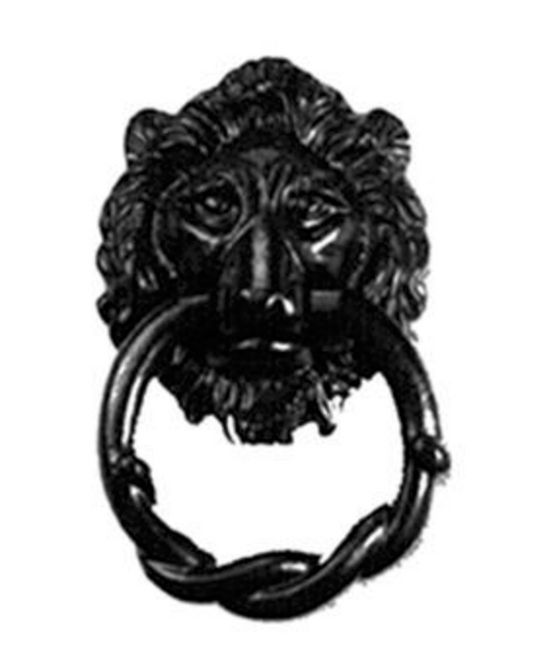 Lion Ring Pull, 3-3/4" x 6-1/2" Pressed Alum, Black