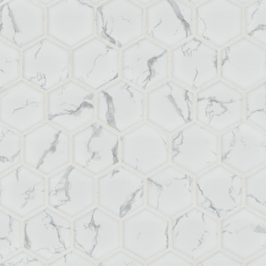 ARVEX CARRARA PORCELAIN 2" HEXAGON MATTE