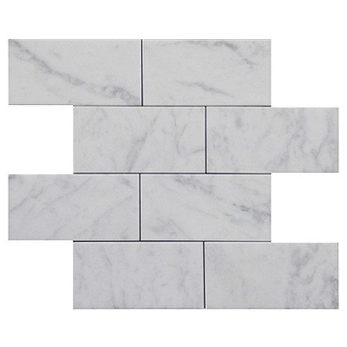 Carrara White Italian Marble 3" x 6" Subway Tile Polished