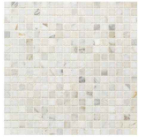 Calacatta Gold Marble Mosaic Honed Stone Straight Joint 5/8x5/8 Mosaic