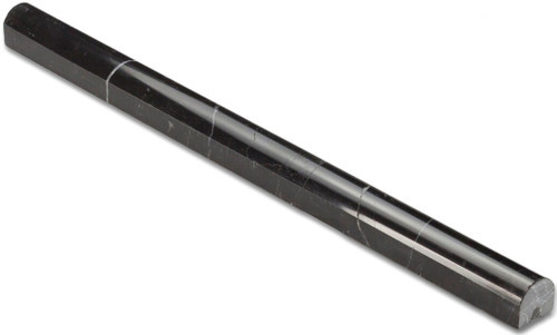 Nero Marquina Polished 3/4x12 Pencil Molding