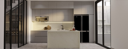 Montaj Bianco Oro Polished 3CM Quartz 126"x63"