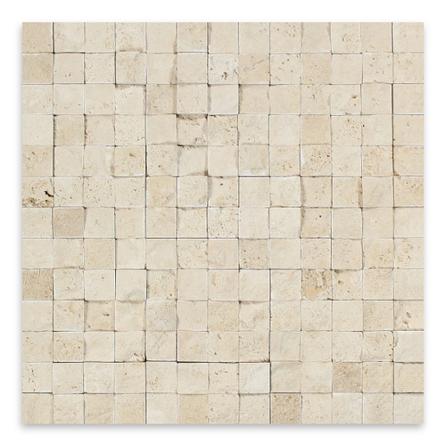 Ivory Premium Travertine Square 1″ X 1″
Splitface