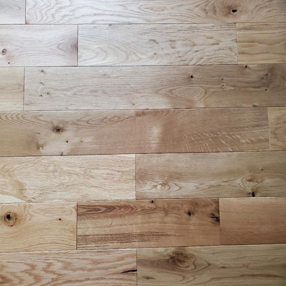 White Oak Wire Brushed 5"x 3/4" Solid Hardwood