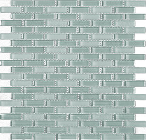 TH - CRISTALLO GLASS - AQUA GLOSS/MATTE BLEND BRICK MOSAIC