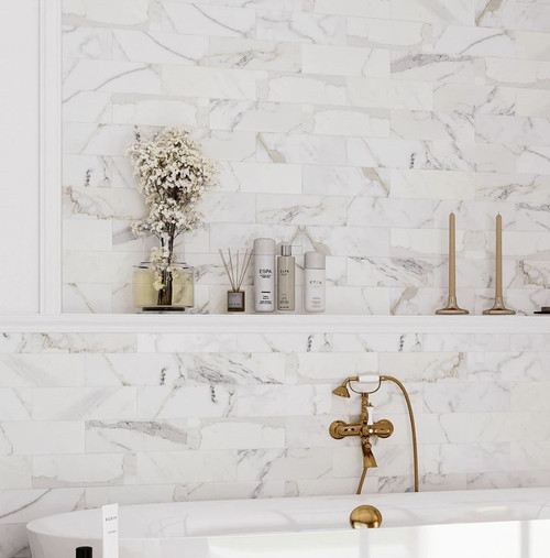 Calacatta Gold Marble Honed 4"x12"