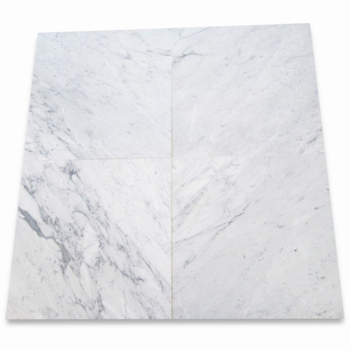 Carrara White Marble 24x24 Tile Honed