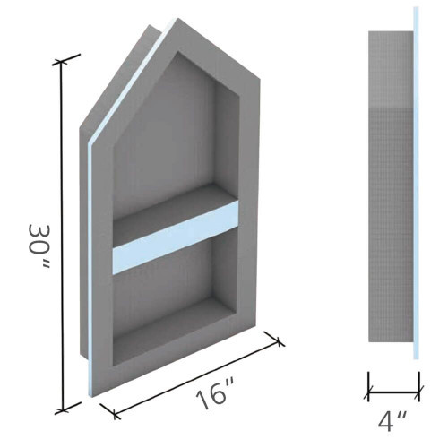 Wedi Shower Niches - 16" x 30" Cathedral Niche US3000016 Wedi Niche