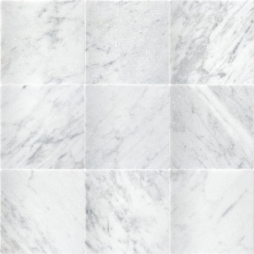 White Carrara Marble 4×4 Tumbled