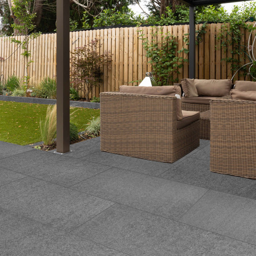 Basalt Black Basalt 12×24 Flamed/ Brushed