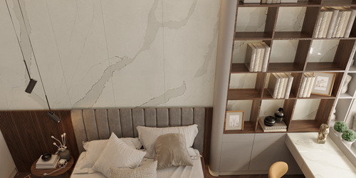 Montaj Blanc Gold Polished 3CM Quartz 126"x63"