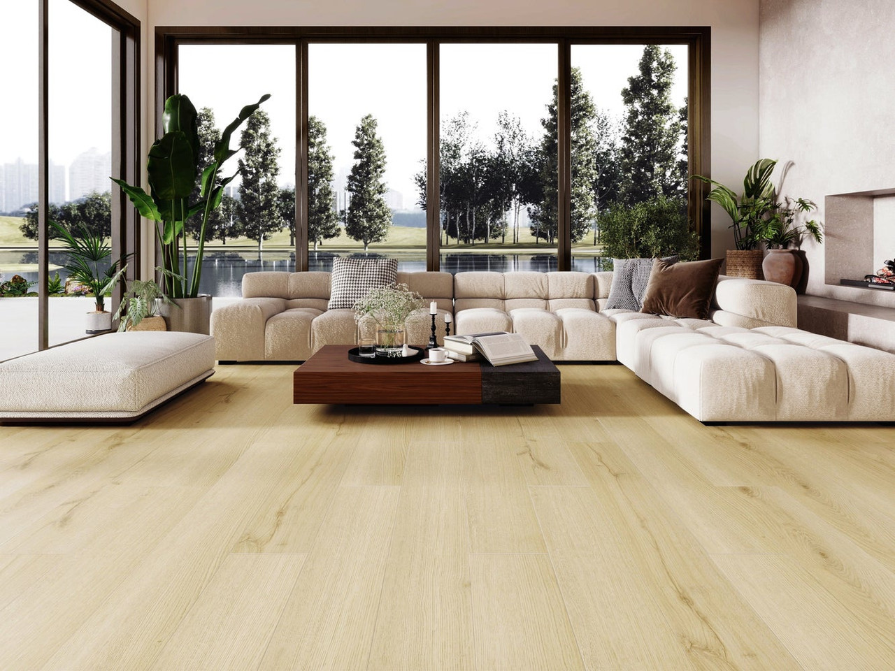 TAS Flooring Builder's Select Collection: Bianco 9" x 60" Luxury Vinyl Flooring
