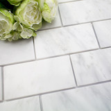 Ocean White Honed 3x6 Marble Tiles