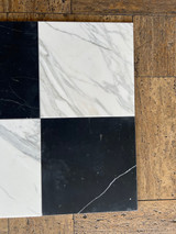 Calacatta Gold Honed 12x12 & Nero Marquina Honed 12x12 Checkerboard