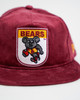 New Era Maroon Corduroy Golfer Cap with Retro Bears Mascot