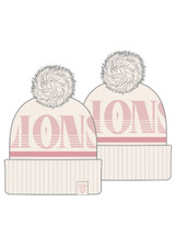 Merino Wool Cream Two Tone Beanie