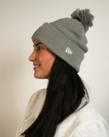New Era Waffle Knit Beanie Grey White