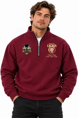 2026 AFL Premiers Three Peat 1/4 Zip - Maroon