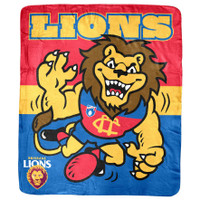 Lions Retro Mascot Coral Fleece Rug