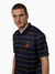 Mens Striped Performance Polo