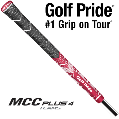 Golf Pride MCC Plus4 Teams Midsize Grip - Dark Red/White