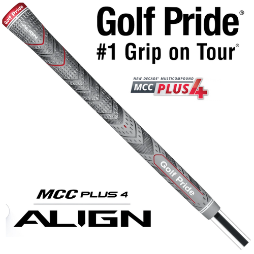 Golf Pride MCC Plus4 Align Midsize Grip - Grey/Red