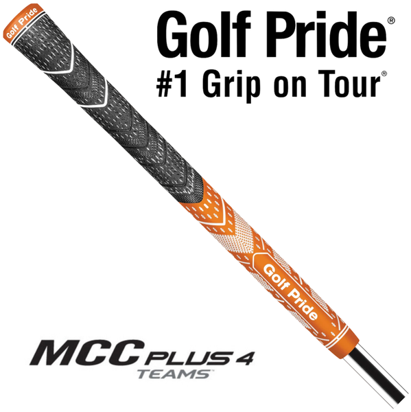 Golf Pride MCC Plus4 Teams Midsize Grip - Dark Orange/White