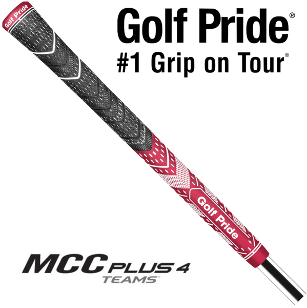 Golf Pride MCC Plus4 Teams Midsize Grip - Dark Red/White